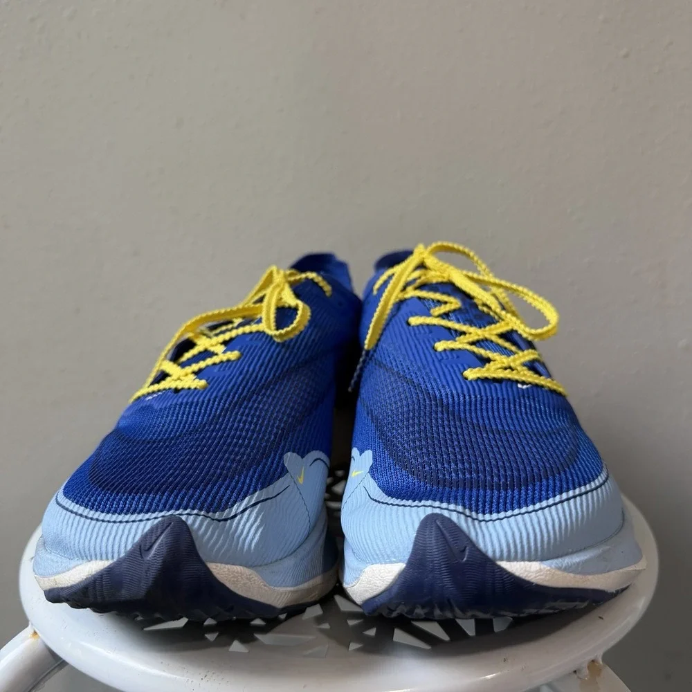 Nike ZoomX VaporFly NEXT% 2 2021 Mens Size 10.5 Blue Yellow White SAMPLE